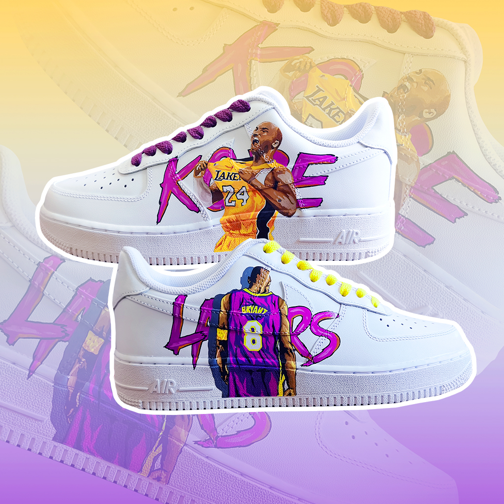 hp手绘球鞋定制科比kobe运动篮球鞋diy彩绘zk1涂鸦af1黑曼巴aj1画