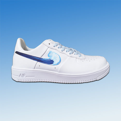 HP私人定制AJF手绘篮球鞋神奈川冲浪彩绘DIY海浪改色涂鸦情侣板鞋