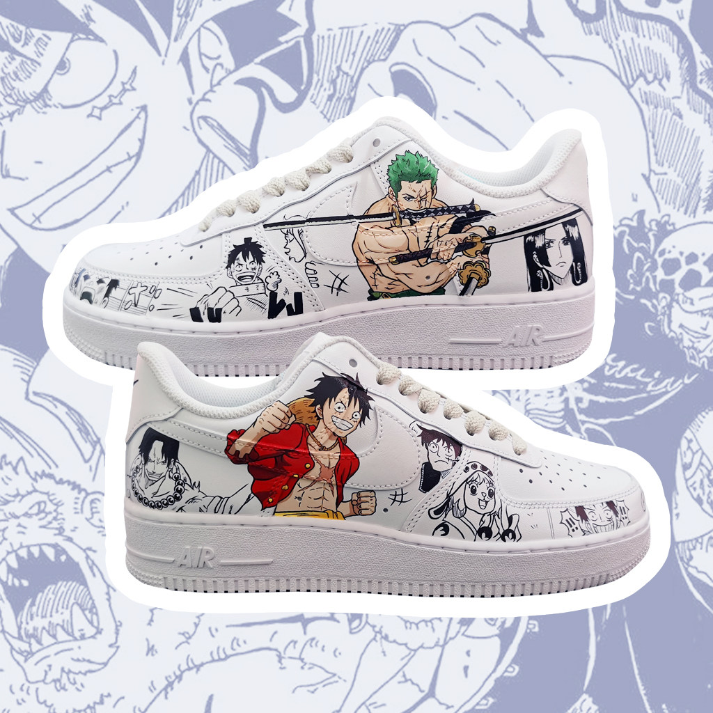 HP球鞋定制DIY漫画aj1代画海贼王鬼灭之刃af1二次元手绘动漫彩绘