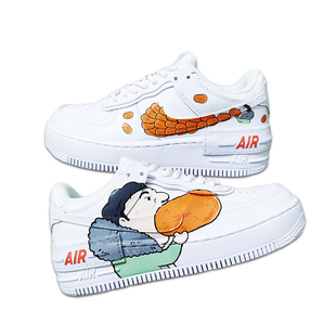 手绘定制球鞋diy空军一号af1王思聪吃热狗王校长IG战队aj1运动鞋