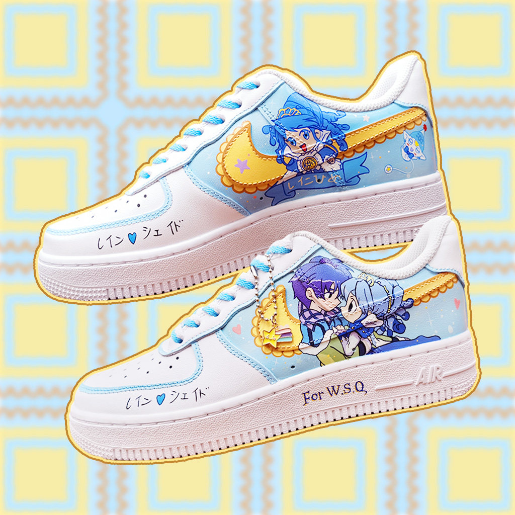 双子星公主动漫手绘鞋diy球鞋定制af1空军一号改造彩绘鞋子aj改色