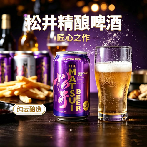 日本原装进口松井精酿啤酒造酒MATSUI BEER鸟取啤酒微醺350ml罐装