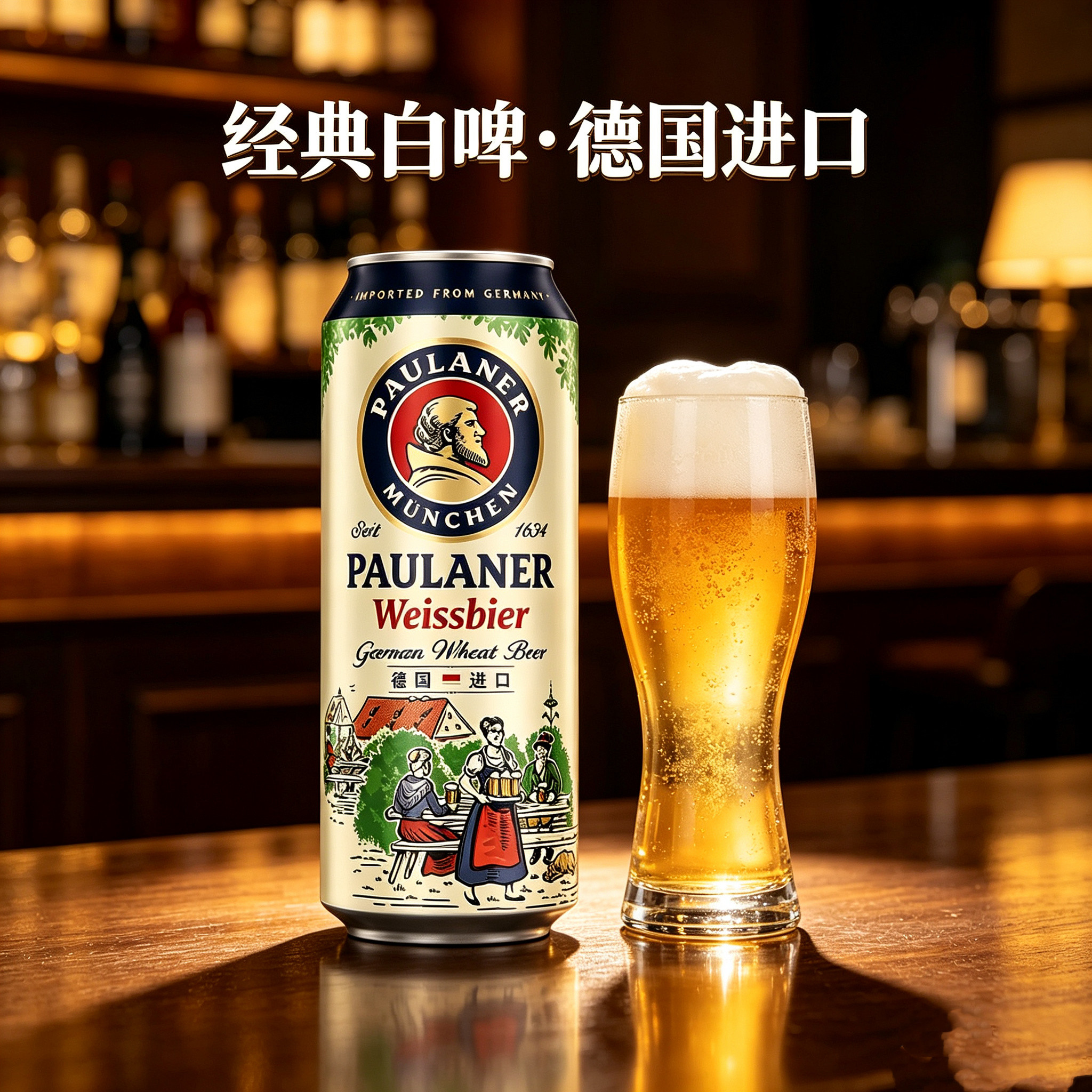 德国原装进口柏龙保拉纳小麦啤酒柏龙白啤500ml*24听精酿醇正啤酒