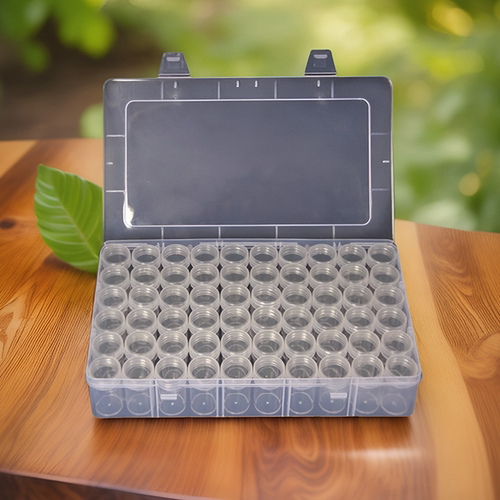 收纳盒60格30格圆瓶透明米珠水钻