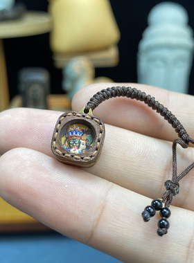 手绘唐卡擦擦扎基拉姆文玩提溜挂件手串饰品配件吊坠