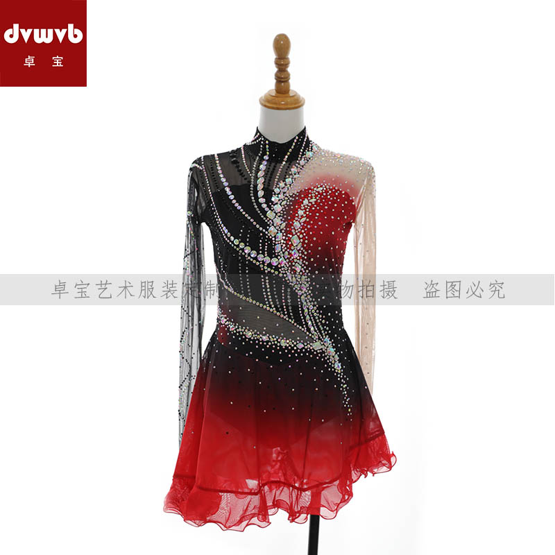 卓宝花样滑冰专业演出服考级服溜冰服考斯滕儿童成人女款裙A223