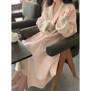 ZNG SHOP女装【清仓款】冬温柔风麂皮绒羊羔毛中长款斗篷外套