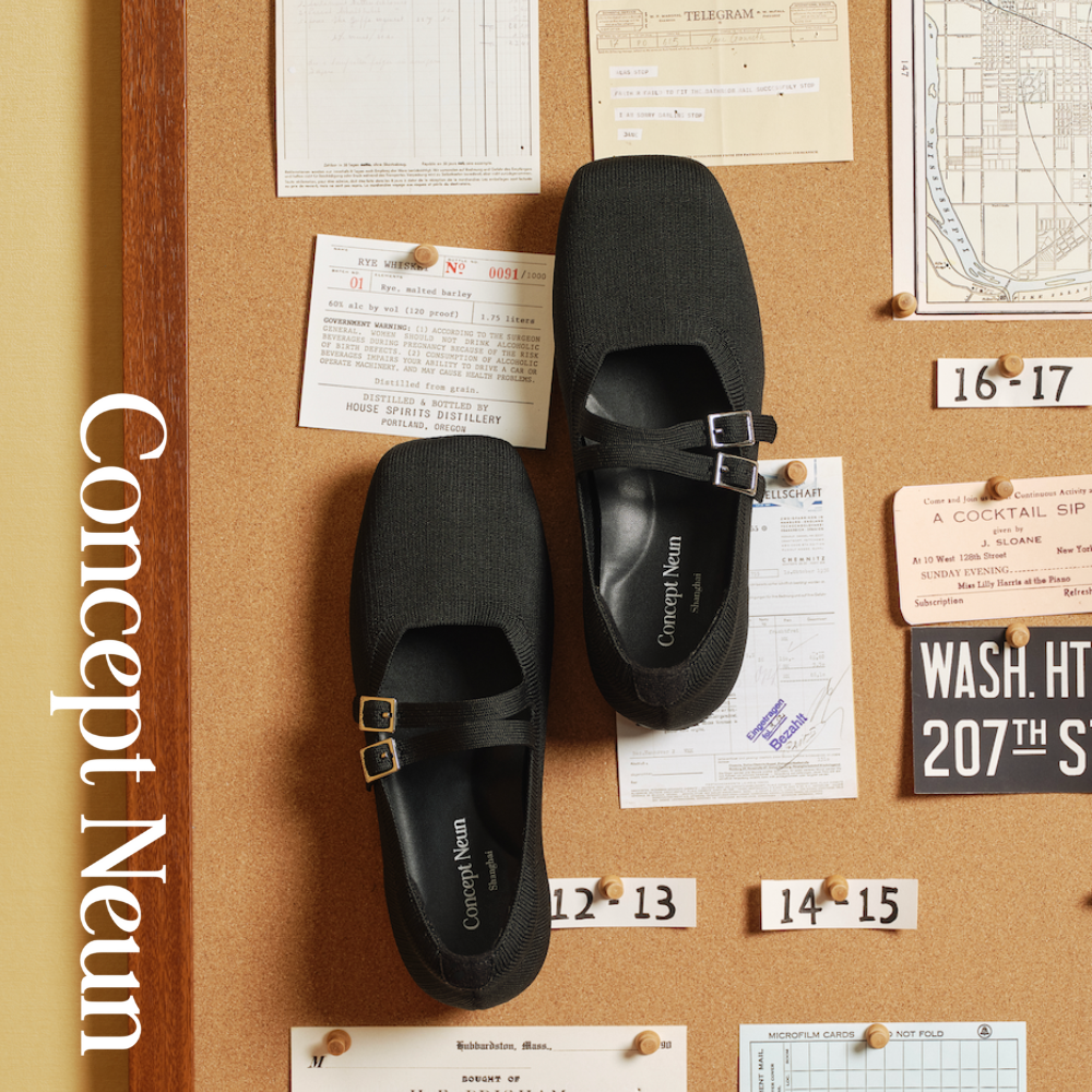 Concept Neun【超轻便~】新品Paris系列方头玛丽珍鞋女飞织通勤