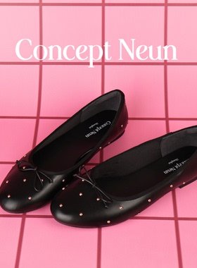 Concept Neun新品黑棕芭蕾鞋女Every Girl's柔软平底蝴蝶结