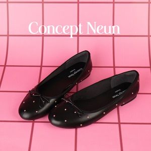 Concept Neun新品黑棕芭蕾鞋女Every Girl's柔软平底蝴蝶结