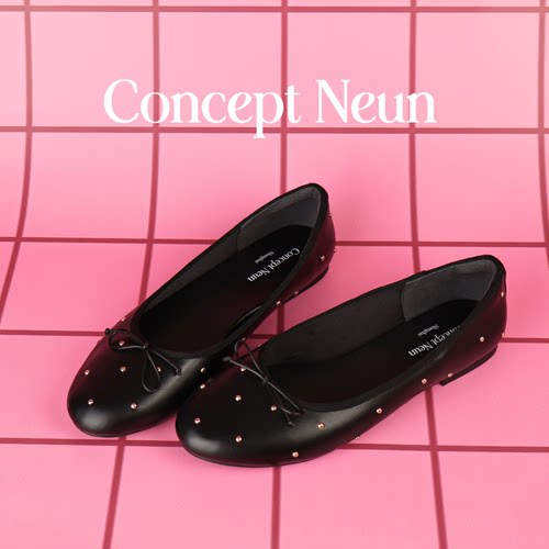Concept Neun新品黑棕芭蕾鞋女Every Girl's柔软平底蝴蝶结