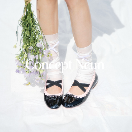 Concept Neun Every Girl's系列拼色芭蕾鞋女可爱甜美日系蝴蝶结