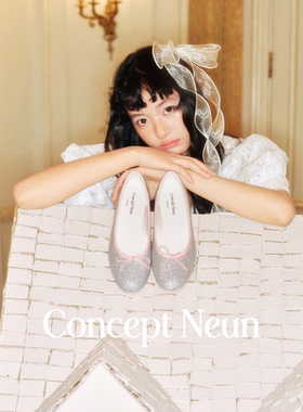 Concept Neun Every Girl's系列中跟圆头芭蕾亮片女鞋