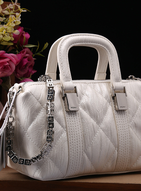 小D家专柜正品女包真皮菱格手提包2025新款小香风小众高级斜挎包