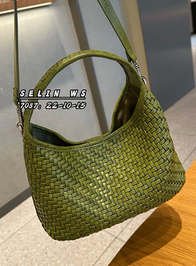 SELIN WEISS正品真皮女包2025新款时尚手工编织手提包休闲斜挎包