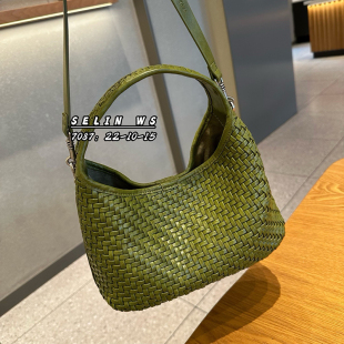 SELIN WEISS正品真皮女包2025新款时尚手工编织手提包休闲斜挎包