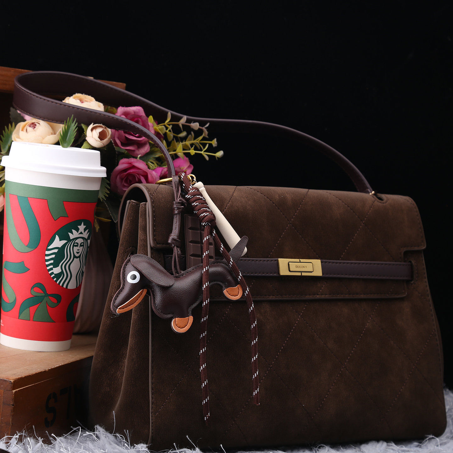 小D家真皮复古做旧大容量托特包