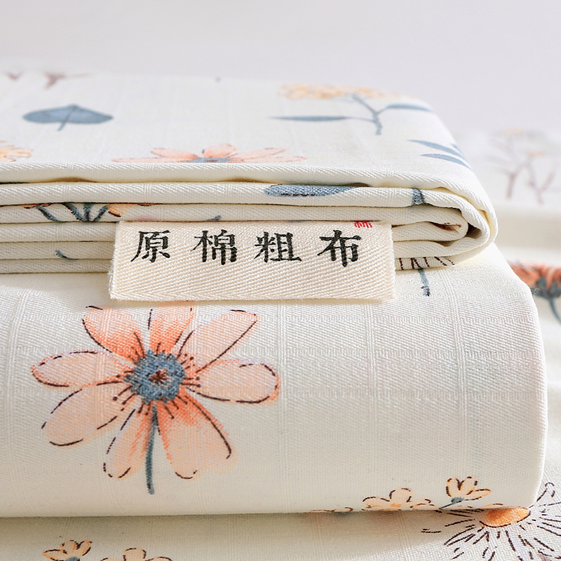 2025新款老粗布床笠单件夏季非纯棉全棉加厚床罩套四季防滑床单套