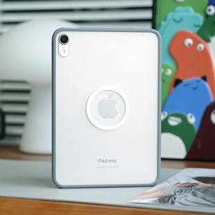 米斯登适用苹果iPad mini7撞色磨砂保护套mini平板magsafe磁吸保护套8.3寸软胶防摔简约透明无盖后壳笔槽新款