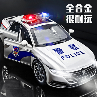 大号合金警车玩具儿童仿真警察车小汽车男孩特警110公安3岁车模型