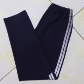 加绒 冬季 春秋藏蓝色校服裤 子两道杠小学生上拼反光条高腰运动长裤