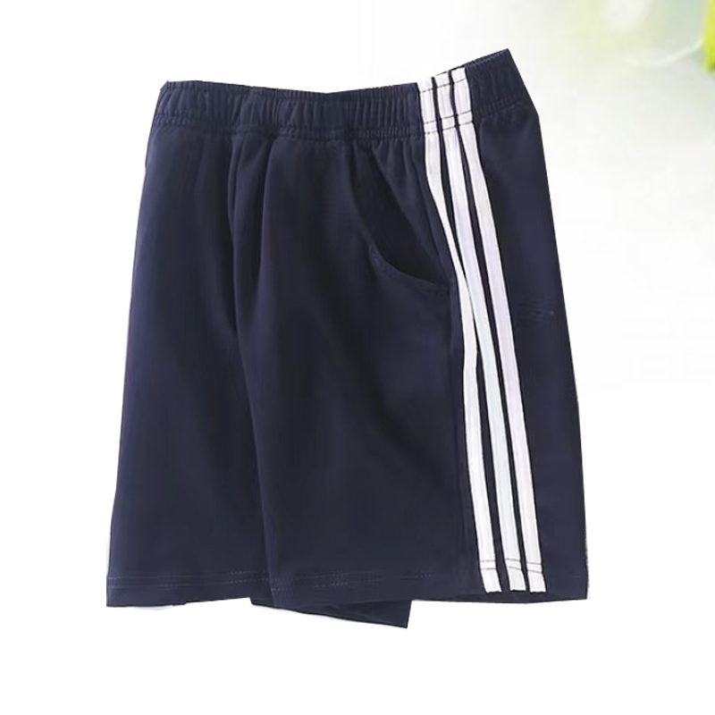 夏季藏蓝色一道杠校服短裤休闲运动中小学生两道杠裤子三道杠直筒