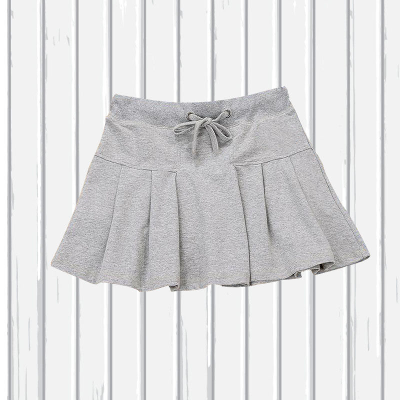 2025春夏款新品百褶裙子a字休闲运动女带安全裤高腰显瘦半身短裙