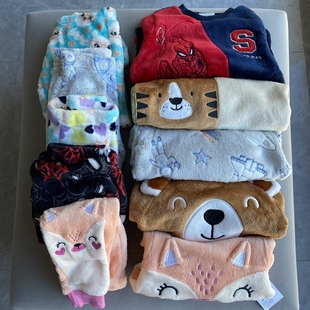 外贸单秋冬女童男童珊瑚绒长袖上衣长裤子儿童宝宝睡衣家居服套装