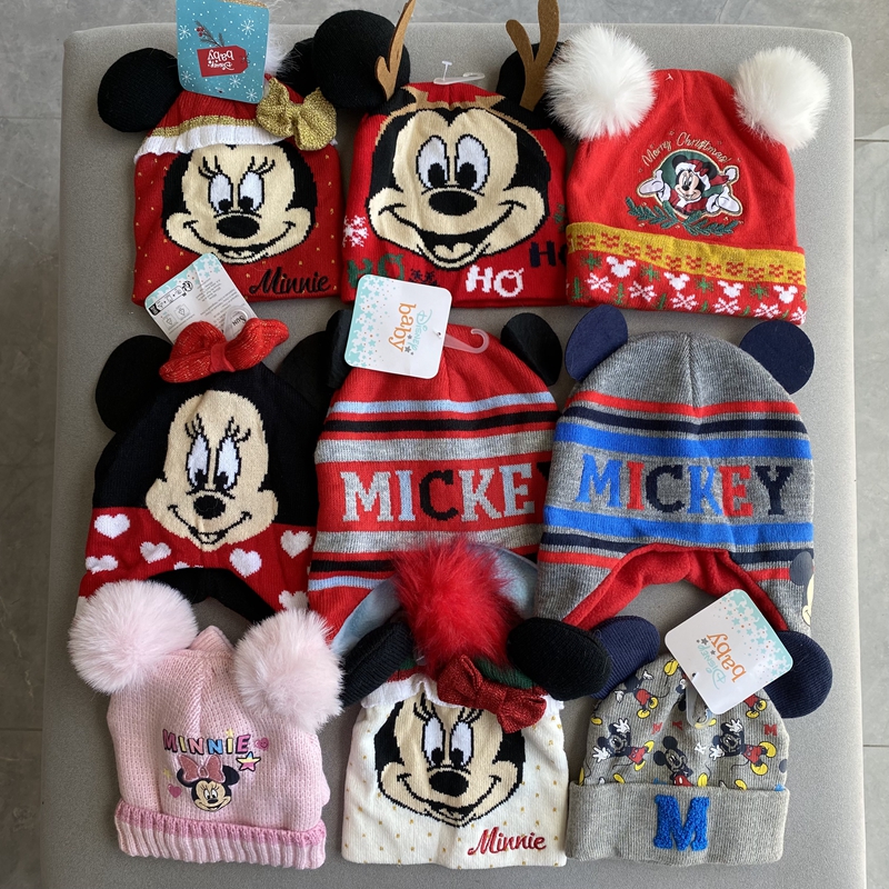 外贸单秋冬男童女童保暖造型圣诞红色针织宝宝男孩女孩子儿童帽子