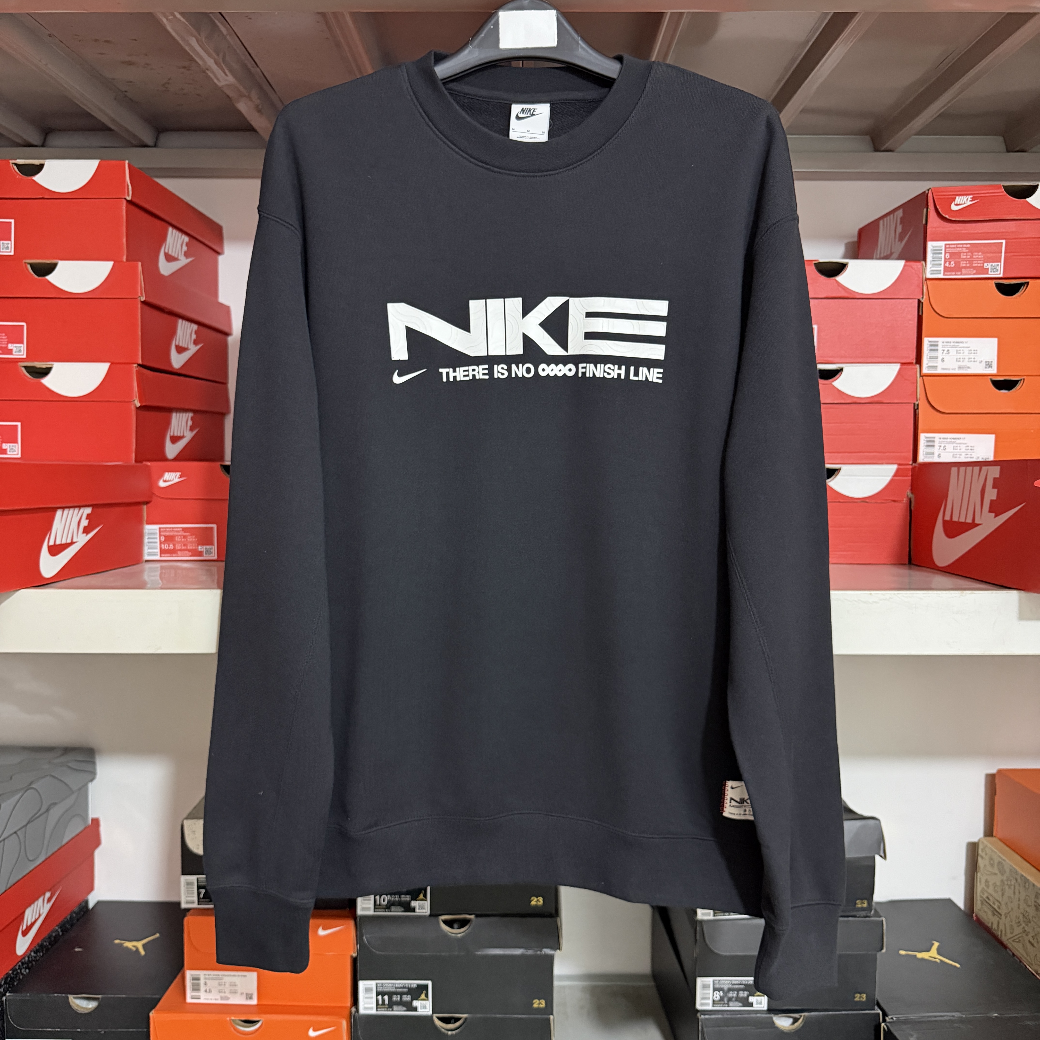 耐克/Nike 男子薄绒运动衫卫衣纯棉宽松圆领套头衫黑色IB5450-010