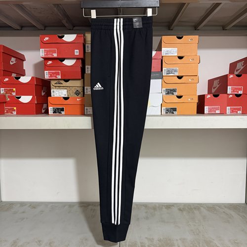 阿迪达斯 男士三条纹经典休闲长裤复古束脚针织运动裤HA4337