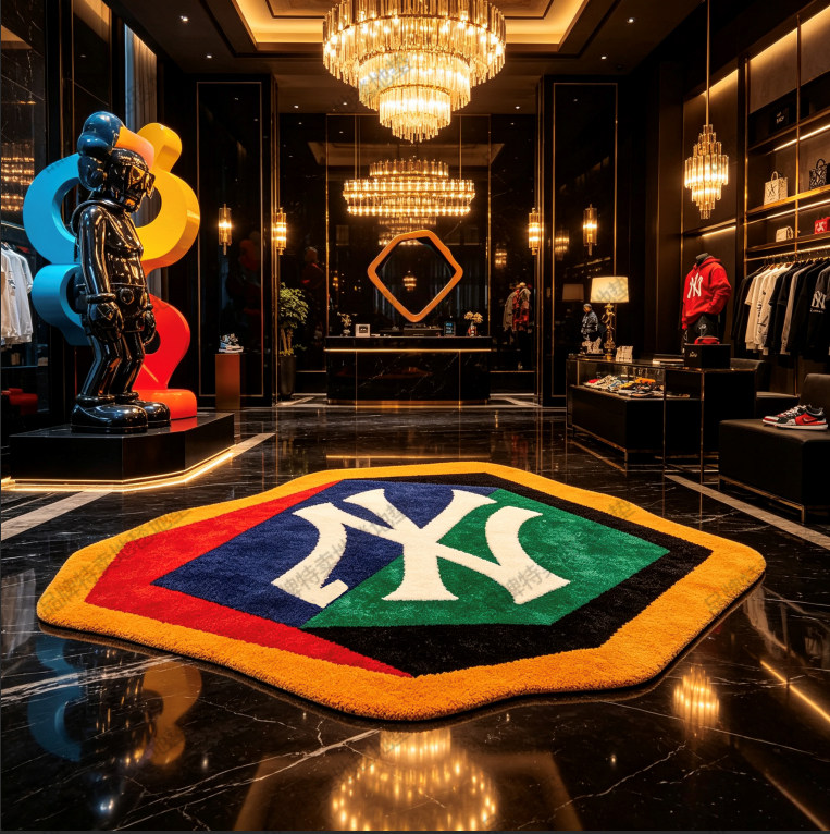 轻奢高级异形手工毯服装店潮牌店装饰地垫美式复古客厅沙发茶几毯