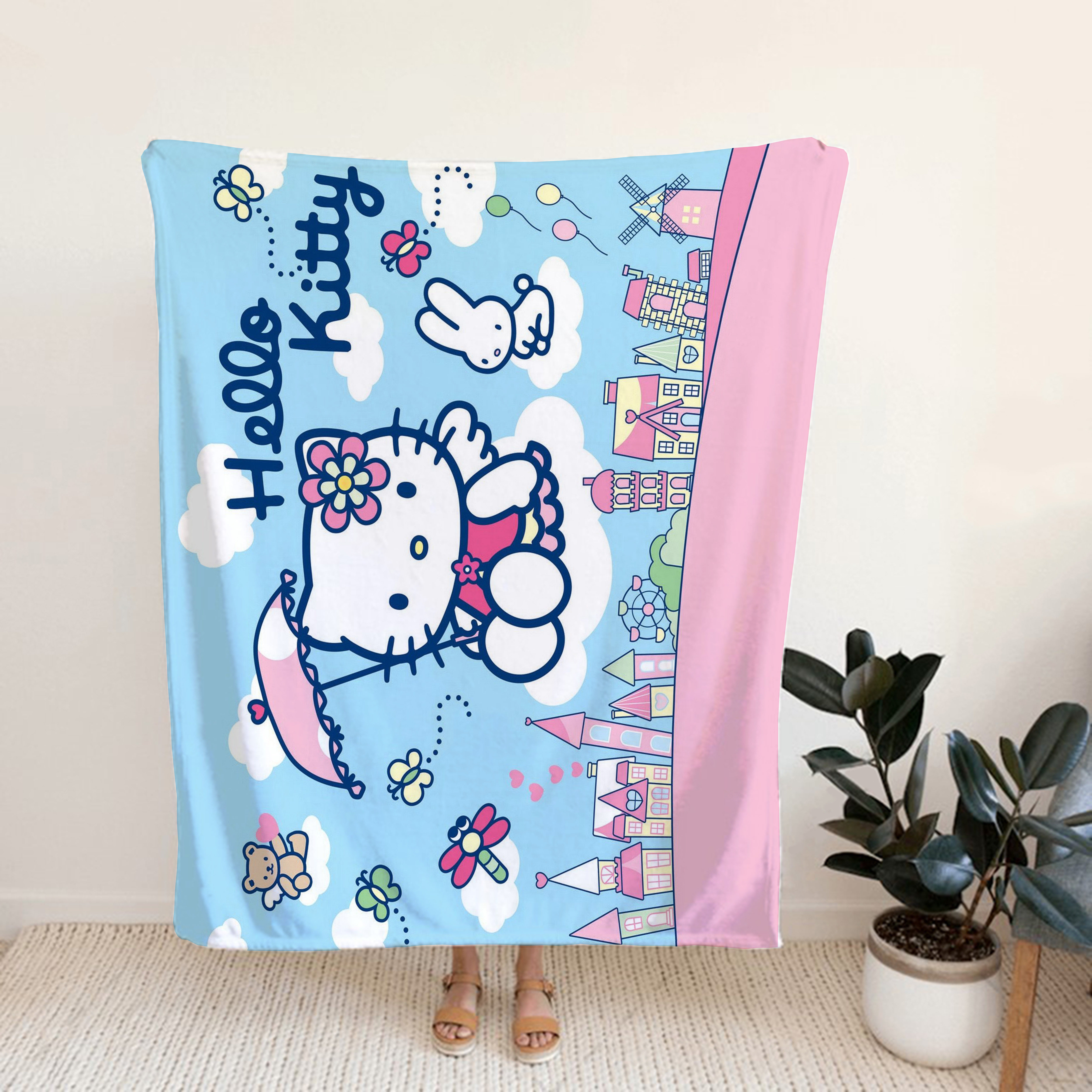 hellokitty凯蒂猫毛毯法兰绒卡通图片