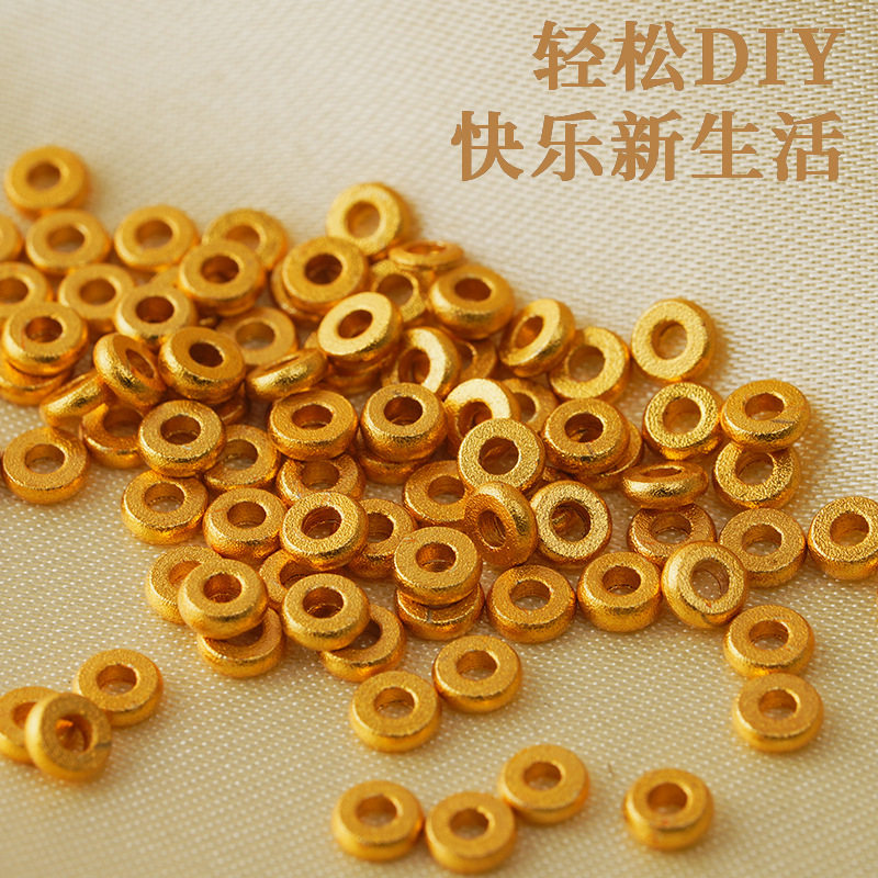 24k沙金包金隔片文玩串珠手串佛珠材料配件保色黄铜隔片配片隔珠