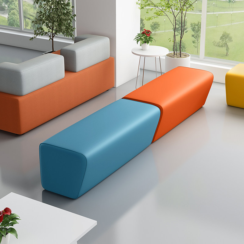 换鞋凳休息区沙发软包长条凳皮凳子实木理发店长方形坐椅坐椅子