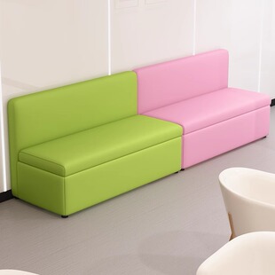 带靠背卡座可储物沙发皮长椅休息区长凳子长条凳走廊沙发椅子收纳