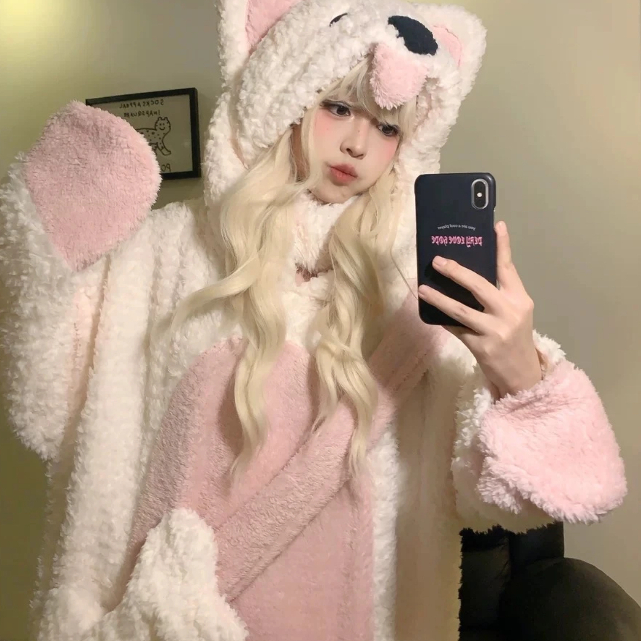 加厚版！可爱卡通连帽睡衣~