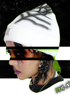 BIONIC JOI evil net邪恶网 punk朋克涂鸦耍帅专用街头毛线帽冷帽