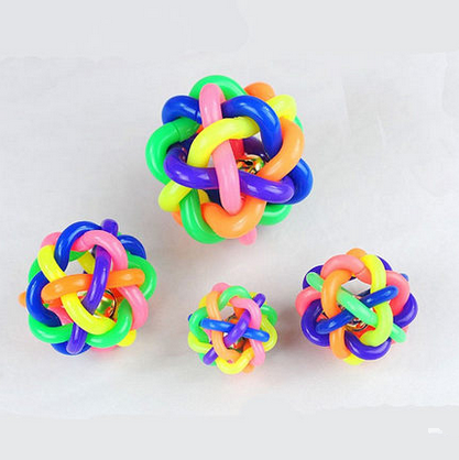 帶鈴铛的七彩發聲玩具球  寵物玩具球編織狗狗七彩球彩虹在類目 寵物/寵物食品及用品, 貓/狗玩具, 橡膠球/球形玩具中 - 來自Buy2taobao.com提供專業的淘寶代購服務