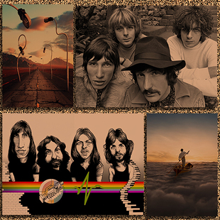 平克弗洛伊德 海报 Pink Floyd 牛皮纸复古装饰画 摇滚音乐 英国