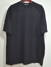 新款Damr doma julius7 宽松型复古洗水破洞T恤圆领短袖五分袖