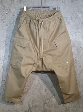 新款RODarkshdwRick八分裤双侧口袋宽松型哈伦裤垮裤休闲裤男