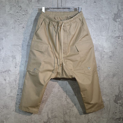 新款RODarkshdwRick八分裤双侧口袋宽松型哈伦裤垮裤休闲裤男