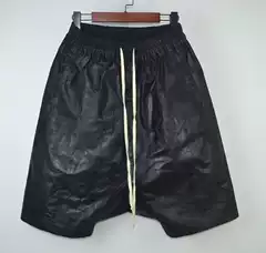 Dark Rickro Wax Pants, Five-Point Pants, Harem Pants, Baggy Pants, Drop-Crotch Pants, Men's Loose-Fitting Shorts