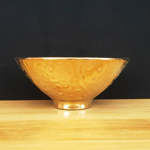 福金斗笠茶杯复古鎏金家用喝茶陶瓷小杯子老式小茶杯防烫单杯茶杯