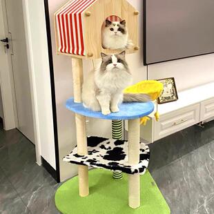 zeze农场猫爬架猫窝猫树一体大型猫架不占地四季通用猫咪玩具用品