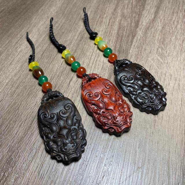金丝楠黑黄檀紫光檀红木紫檀貔貅钥匙扣挂件