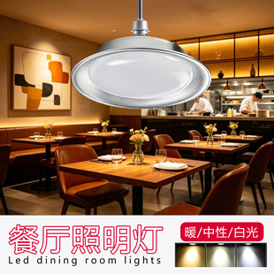 麦米餐厅照明吊灯打麻将灯暖光3000K中性光4000Kled超亮螺旋口E27