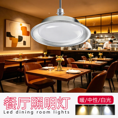 麦米餐厅照明吊灯打麻将灯暖光3000K中性光4000Kled超亮螺旋口E27