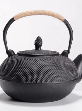 3升小丁铸铁壶大号铁壶煮茶器烧水提梁壶日本南部老铁壶 进口生铁